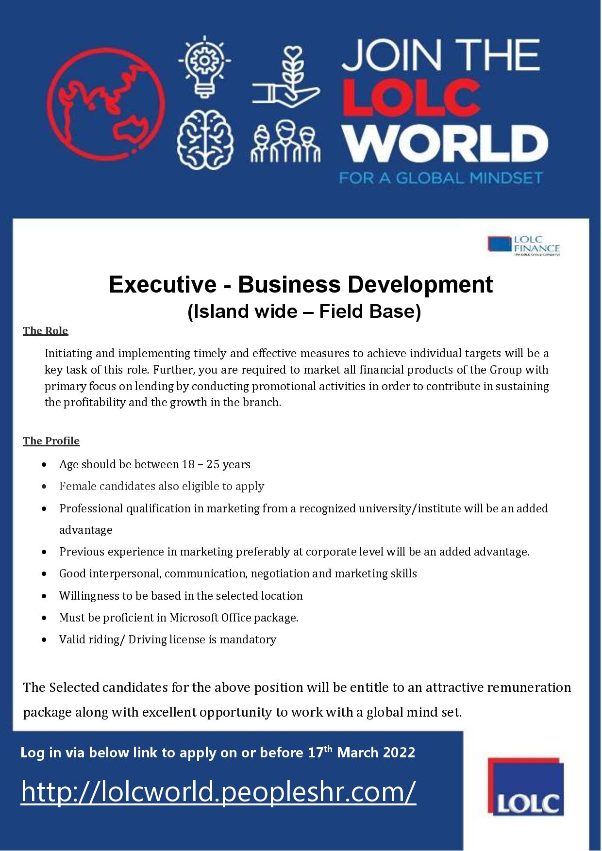 You are currently viewing Executive – Business Development – Island Wide