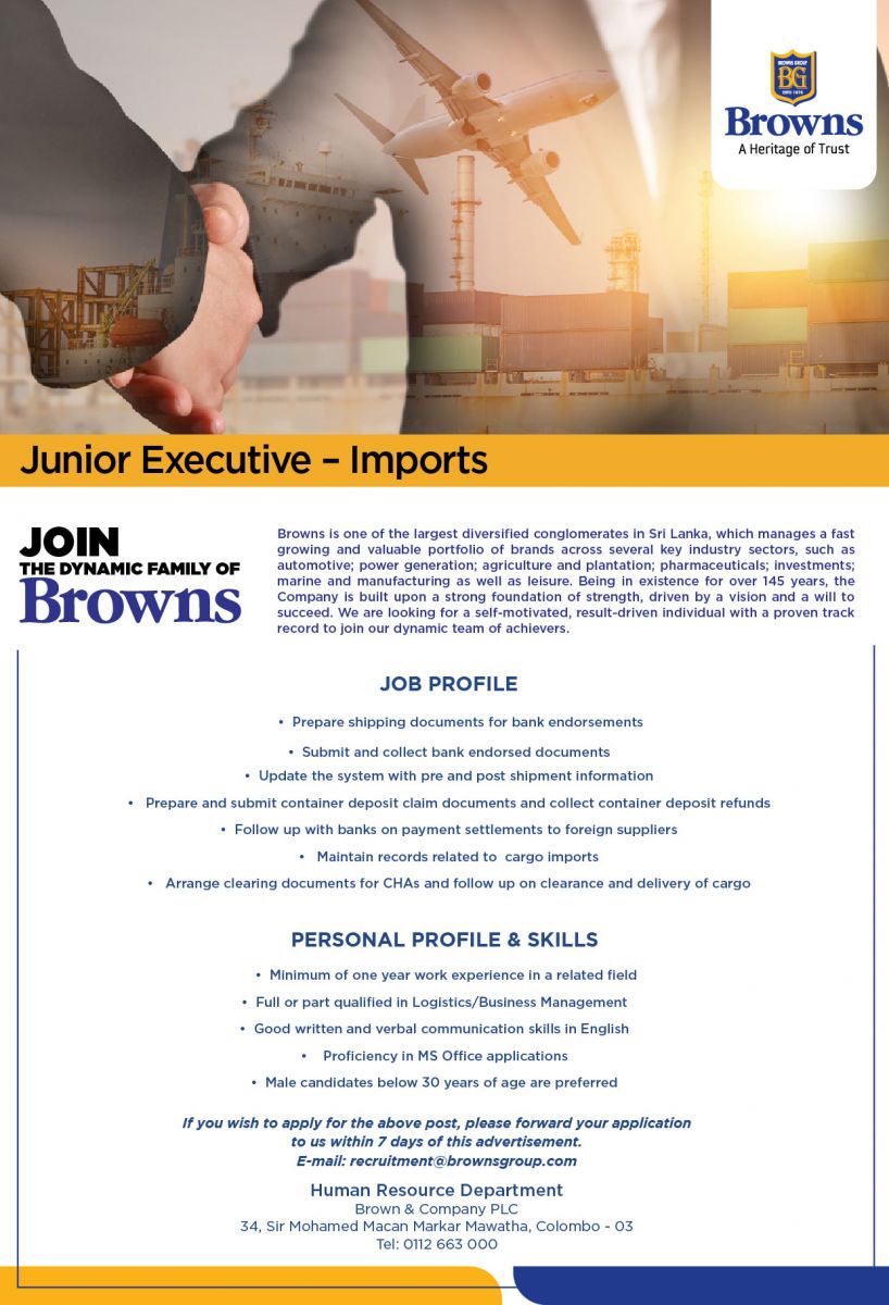 You are currently viewing Junior Executive – Imports