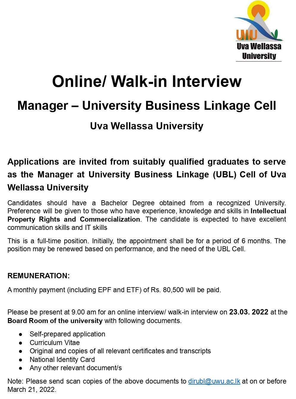 You are currently viewing Manager – University Business Linkage Cell