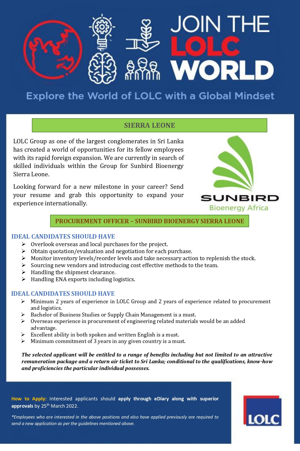 You are currently viewing Procurement In Charge – Sunbird Bioenergy