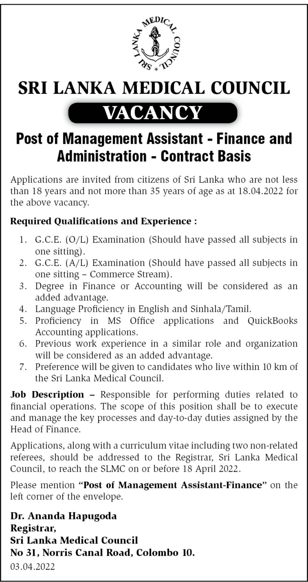 You are currently viewing Management Assistant – Finance