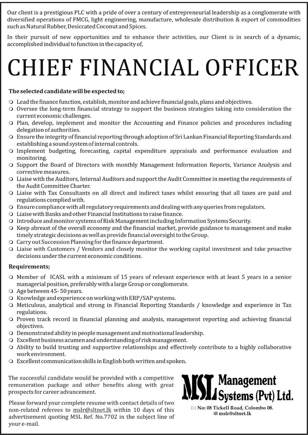 You are currently viewing Chief Financial Officer