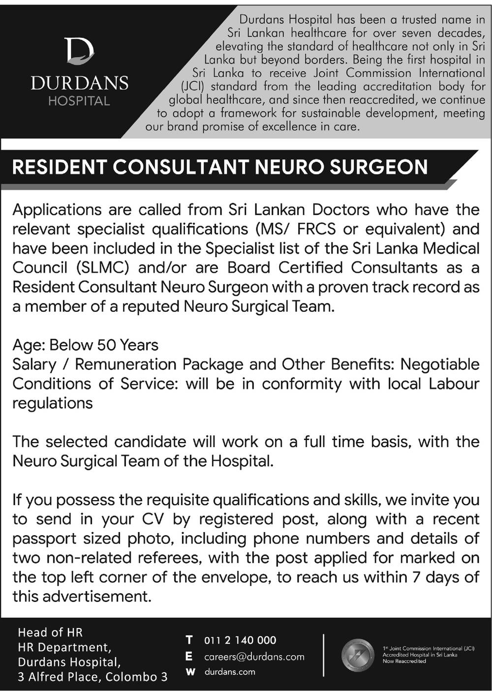 You are currently viewing Resident Consultant – Neuro Surgeon
