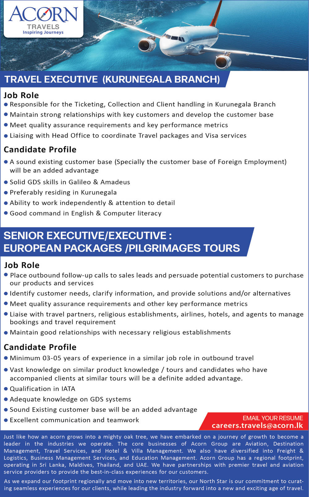 You are currently viewing Travel Executive / Senior Executive