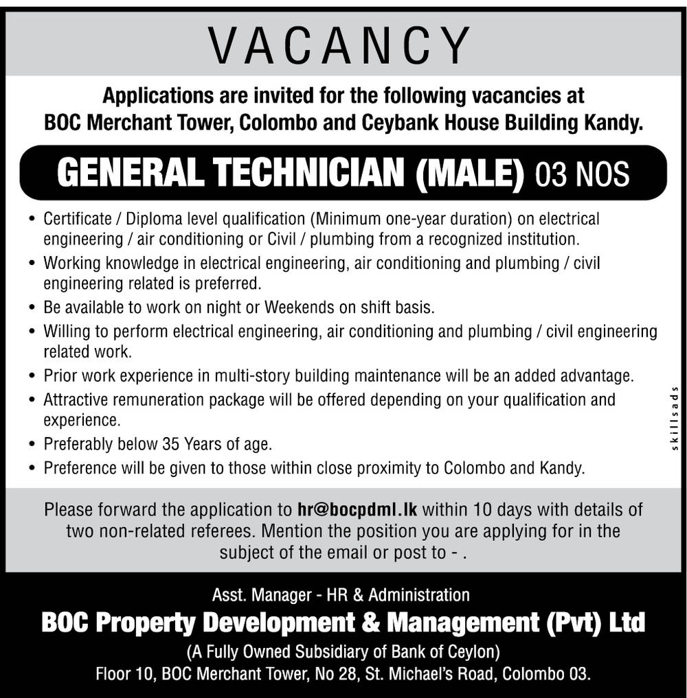 You are currently viewing General Technician – Male