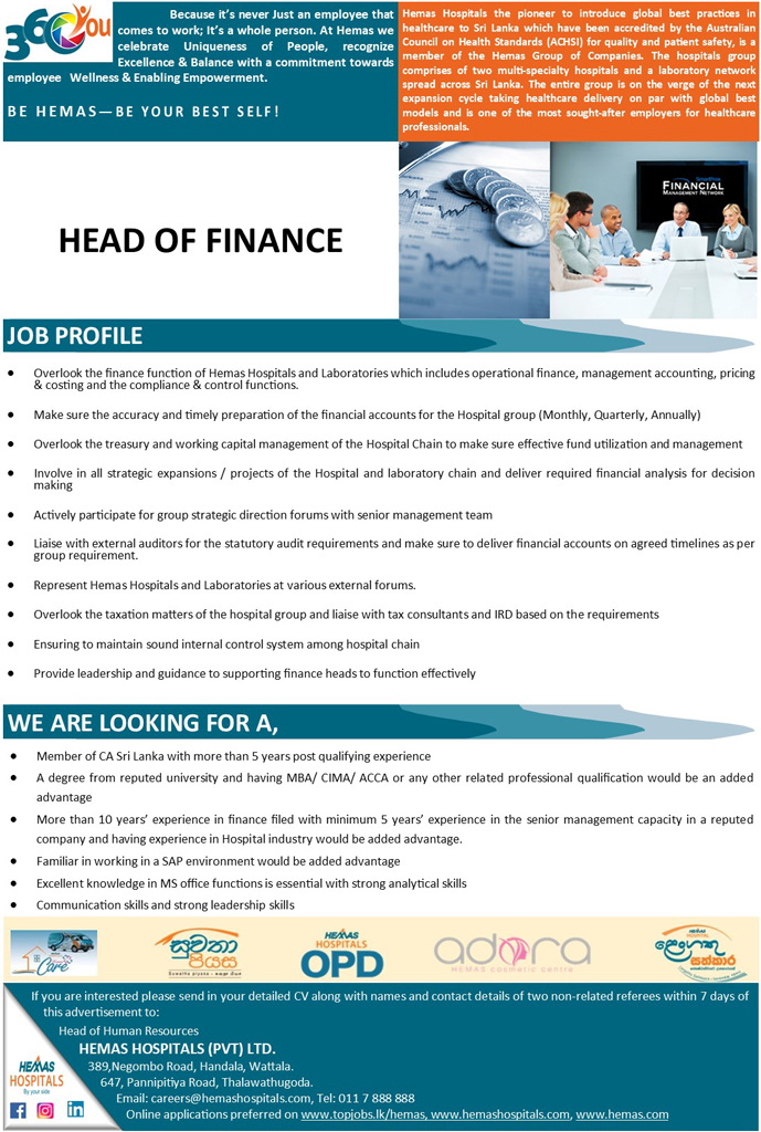 You are currently viewing Head of Finance