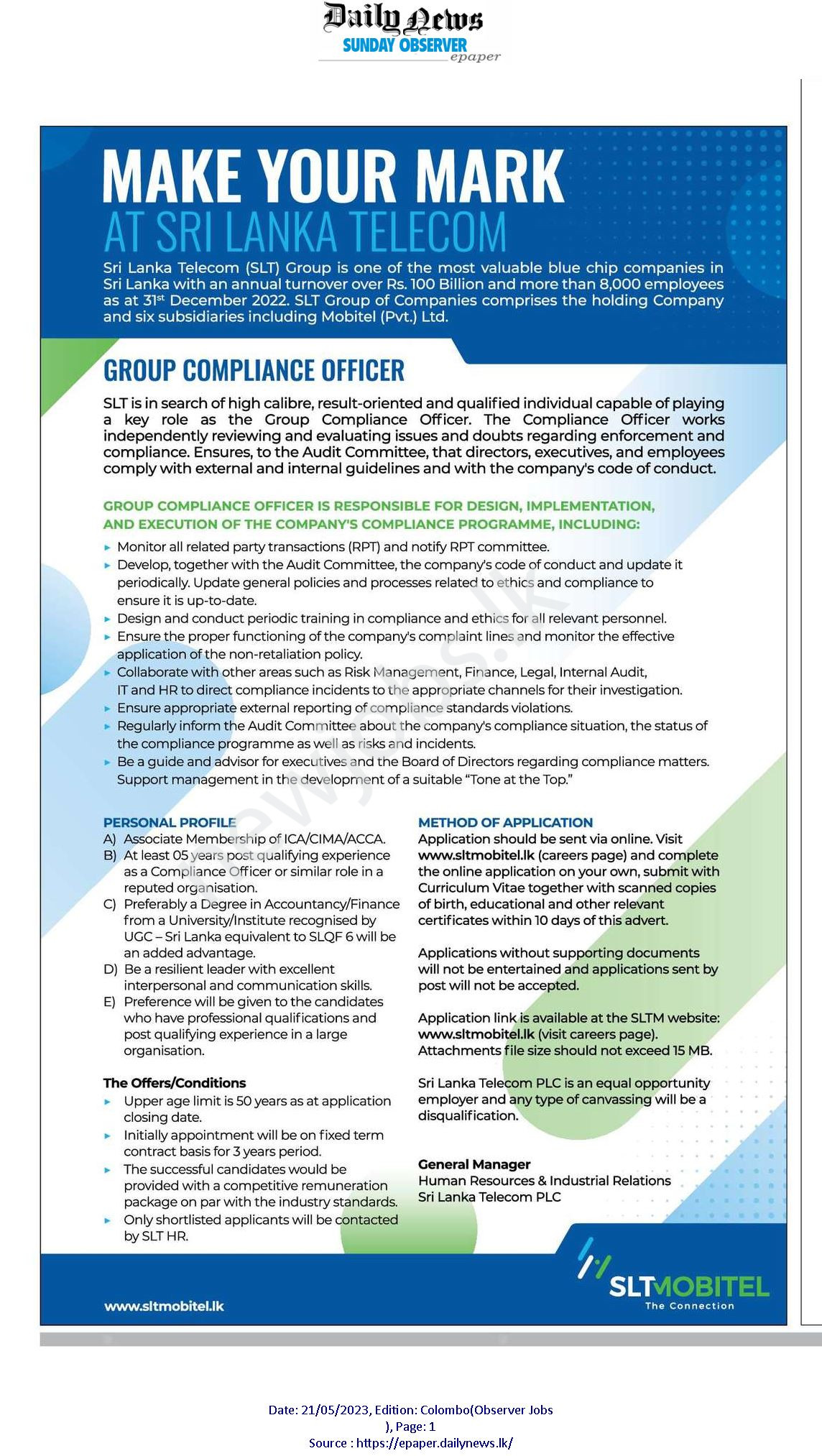 You are currently viewing Group Compliance Officer