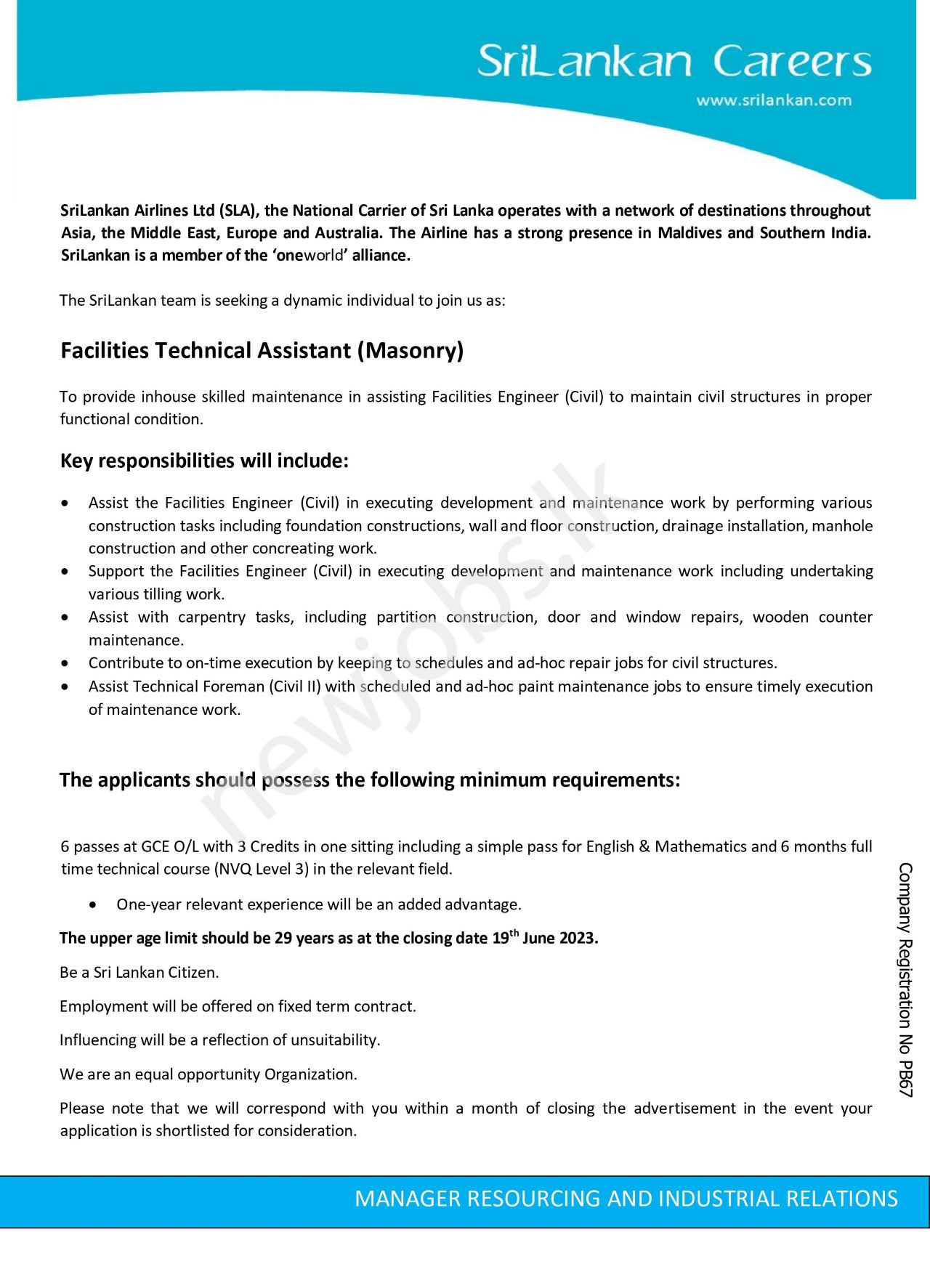You are currently viewing Facilities Technical Assistant (Masonry)