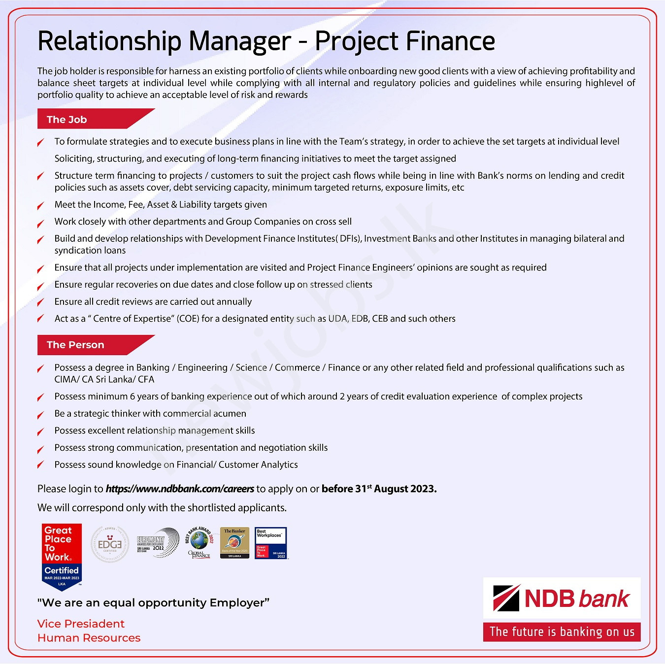 You are currently viewing Relationship Manager – Project Finance