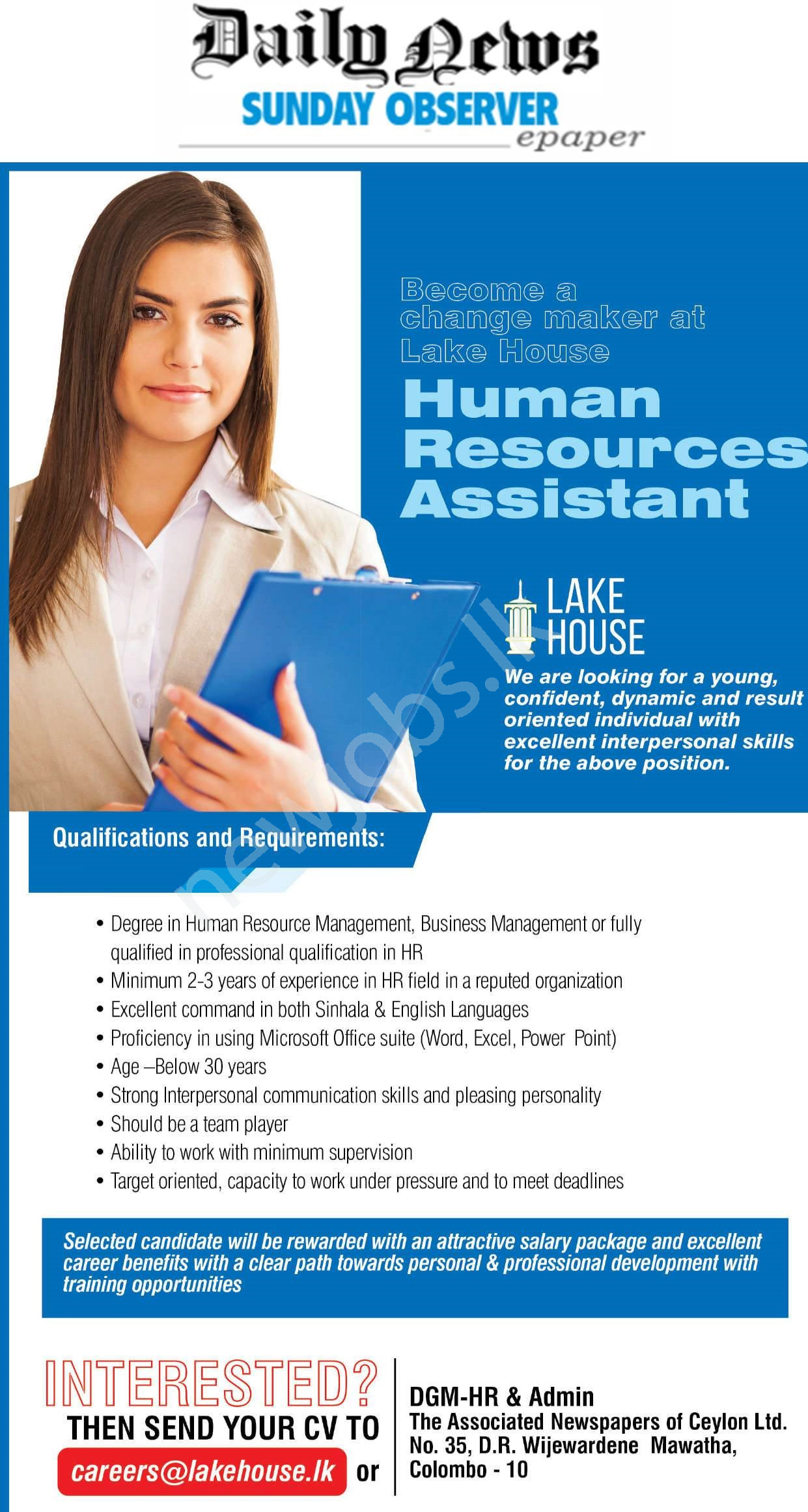 You are currently viewing Human Resources Assistant -Lake House