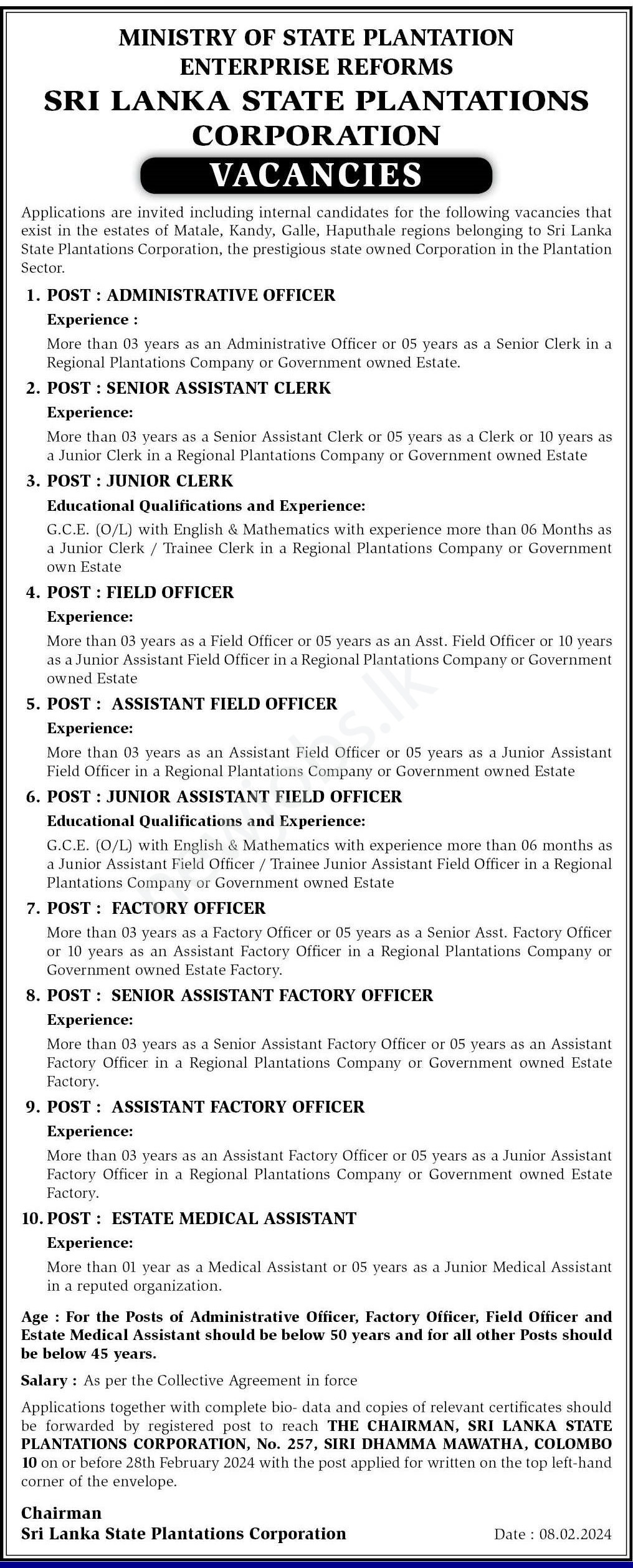 You are currently viewing Senior Assistant Factory Officer